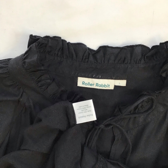 Roller Rabbit Women Elegant Black Long Sleeve Tiered Dress L - Picture 15 of 15